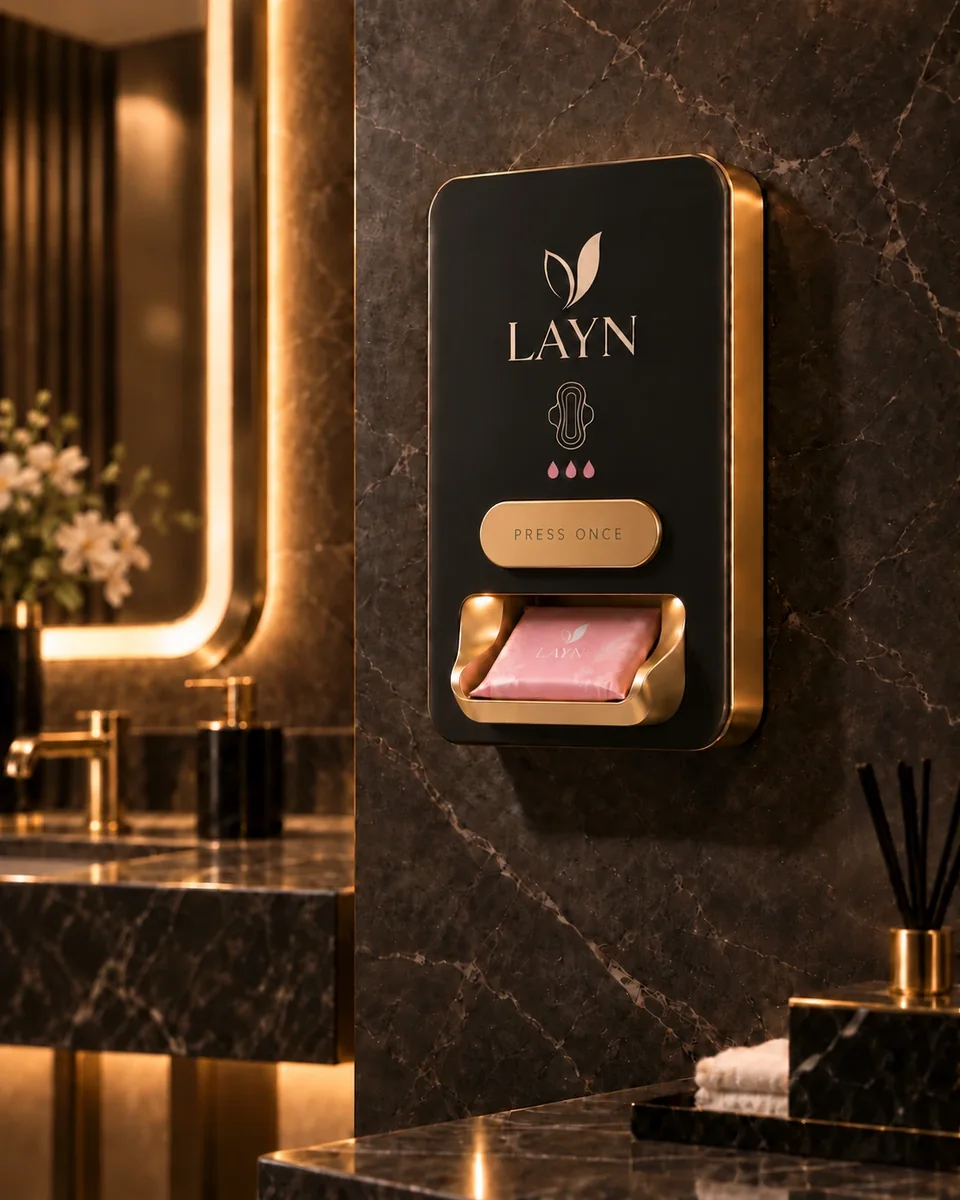 LAYN BOX in Matte Black on a dark marble wall